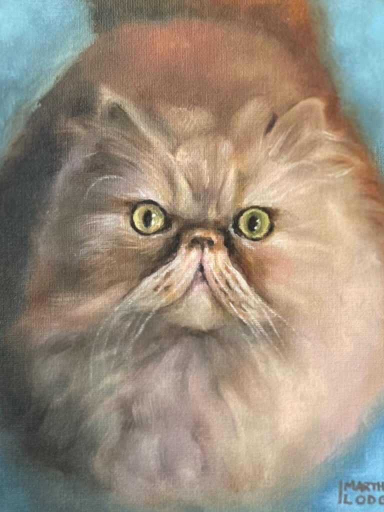 Portrait in oil of Apollo.