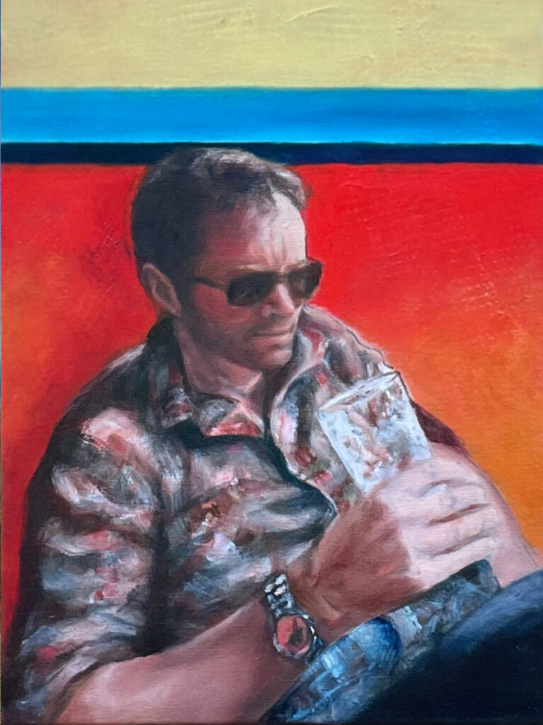 Portrait in oil of Chris.