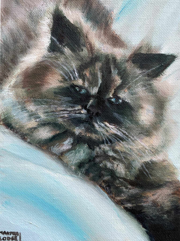 Portrait in oil of Shmoops.