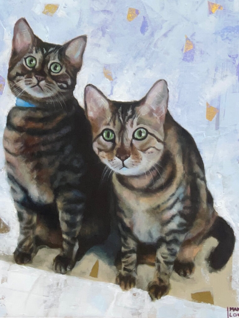 Portrait in oil of Bennie and Jetz.