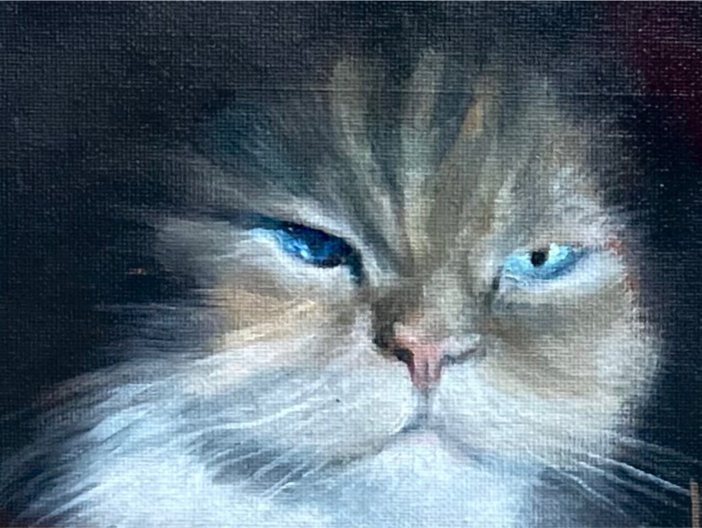 Portrait in oil of Tobi.